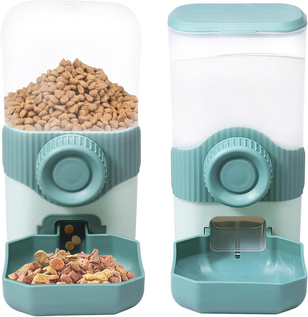 Hanging Automatic Food and Water Dispenser, Large Capacity Pet Cage Feeder and Waterer Set, Detachable Hanging Rabbit Food Bowl for Guinea Pig Rabbit