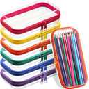 Sanwuta 6 Pcs Clear Hard Zipper Case Plastic Zipper Pouches Transparent Makeup Bag Pencil Case Pouches Toiletry Diaper Bag for Travel Toy Storage Organizer Bins (7.48 x 3.94 x 2 Inch, Assorted Color)