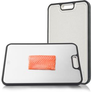 Titanium Cutting Board for Kitchen, Double Side Large Cutting Board for Meats, Fruits And Vegetables, Chopping Board with with Juice Groove, 15.2x10.4inch
