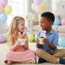 WorldBazaar Easter Snack Cups for Kids Paper Bowls Ice Cream 24 Sets Disposable Easter Party Supplies Treat Food Container Holiday Decorations Bunny