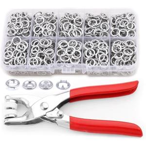 Snaps for Fabric, MIFOLEU 100 Sets Metal Snaps Buttons with Fastener Pliers Press Tool Kit, Hollow Prong Ring Snap Button Fasteners Kit, Perfect for DIY Crafts Clothes Hats and Sewing(9.5mm / 400 PCS)