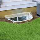 Vercraft 39"L x 17"W Basement Window Well Covers with Mounting Clip Heavy-Duty Clear Polycarbonate Egress Window Cover Outside All-Weather Against Debris UV Resistant Protects Tear-Resistant