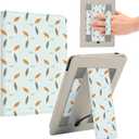 ForeverSong Magnetic Case for Kindle Paperwhite (6.8"/7") - Auto Wake/Sleep Cover with Dual Hand Strap, Card Pocket and Stand Feature, Compatible with Kindle colorsoft 2024.Blue Grid