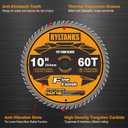 10 Inch Table Saw Blade/Miter Saw Blade, 5/8" Arbor, 32T for Framing&60T for Fine Finish&80T for Ultra Fine Finish Wood Cutting, 3-Pack