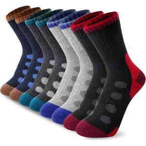 BISOUSOX Kids Wool Socks Boys Socks 10-12 Years Old Soccer Baseball Youth 6-8 Thermal Hiking Boot Crew Cushion Sock Gift (M)