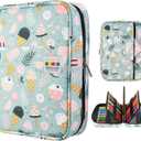 YOUSHARES Colored Pencil Case 220 Slots Pen Case Organizer With Handy Wrap & Zipper, Multilayer Holder for Prismacolor Colored Pencils & Gel Pen (Ice-Cream)