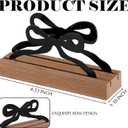 2 Pcs Bow Business Card Holders for Desk Wood&metal Black Cute Bow Aesthetic Business Card Display Stands for Women Office Home Desktop Tabletop