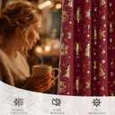 NICETOWN 2 Panels Christmas Cafe Curtains 29 x 24 Inch, Red Small Tier Curtains for Kitchen, Bathroom, Grommet Drapes for Home Decor - Christmas Style Decoration for Festive Atmosphere Creating