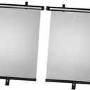 UPKOCH Count of 1 Automatic Retractable Sun Shade for Car Side Windows Heat Insulation UV Protection Durable Black Roller Shades for Easy Installation Prevents Sun Glare Reduces Heat