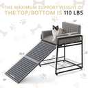 Pet Stairs Ramp with Seat,Dog Window Perch with Storage | Bunk Bed Chair with Sofa Cushion, For Bed Couch Office, Folding