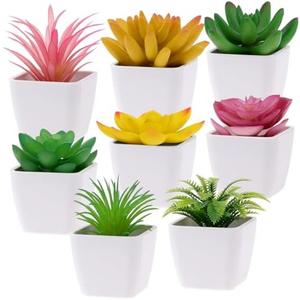 Woration 16Pcs Mini Artificial Succulent Plants Simulation in White Pots Small Fake Succulents Decoration for Bedroom Aesthetic Living Room Office Shelf Woration 16Pcs Mini Artificial Succulent Plants Simulation in White Pots Small Fake Succulents Decoration for Bedroom Aesthetic Living Room Office Shelf