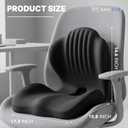 Ergonomic Seat Cushion, Office Chair Seat Cushions with L-Shaped Design, Memory Foam Orthopedic Cushion with Coccyx Hollow, Lumbar Support & Tailbone Pain Relief for Car, Truck, Gaming Chair (Black)