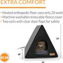 K&H Pet Products Heated Outdoor Cat House A-Frame, Weatherproof Shelter for Strays & Ferals, Safety Listed Insulated Outdoor Kitty House, Removable Door Flap - Gray/Black 18 X 14 X 14in 20W