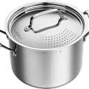 Cuisinart 766S-22 6 Qt. Stainless Steel Pasta Pot w/Straining Cover Chef's-Classic-Stainless-Cookware-Collection, 6-Quart