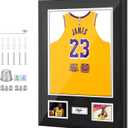 Nice C Jersey Frame Display Cases, Jersey Frame with Pictures Photos, Jersey Shadow Box Shirt Display Case, 98% UV Protection, Football Basketball Soccer (1 Pack)