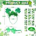 3 x 12Pcs St Patricks Day Headband Costume Accessories Set - Sequin Clover Boppers Headband Shamrock Sunglasses Temporary Tattoos Irish Costume Accessories Irish Party Cosplay Favors