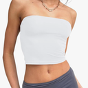 Trendy Queen Womens Tube Tops Strapless Crop Tops Basic Backless Sleeveless Bandeau Going Out Cute 2025 Summer Outfits Size XS