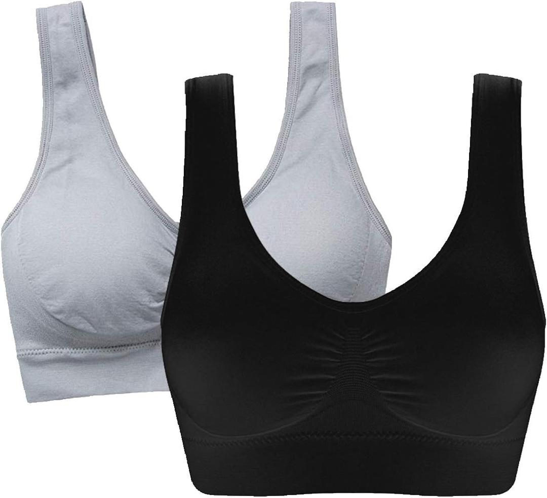 Women's Comfort Workout Sports Bra Low-Impact Activity Sleep Bras, Large
