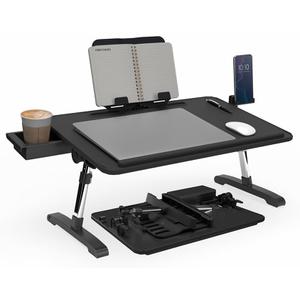 Limitless TotalDesk Portable Modern Workstation and Lap Desk with Adjustable Height & Tilt (Black), Compact