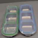 2 Pack Stainless Steel Snack Containers with Lids - Reusable 3 Compartment Snackle Box Container Divide Wet Dry Leakproof Metal Food Storage Containers for School, Home, Travel (Blue + Green)