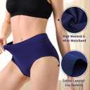 Women's Cotton Underwear High Waisted Briefs Full Coverage Soft Breathable Panties 5 Pack (S)