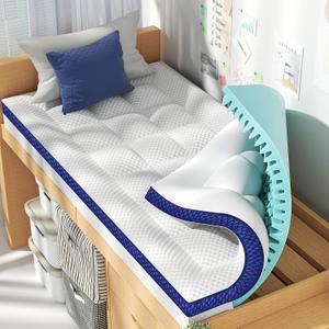 BEDELITE Dorm Room Essentials, Dual Layer 4 Inch Twin XL Memory Foam Mattress Topper for College Students Back to School, 2 Inch Pillow Top Mattress Pad and 2 Inch Cooling Gel Foam for Pressure Relief