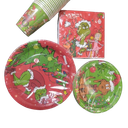 Christmas Plates Set: 100Pcs Xmas Party Decorations Christmas Party Plates and Napkin, Included 9 inch & 7 inch Plates Napkins Cups