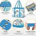 BALEINE 2Pk Reusable Grocery Bags, Foldable Shopping Bags for Groceries with Reinforced Bottom & Handles (Island Breeze)
