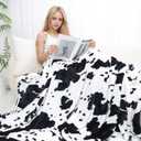 Twin Fleece Blanket for Bed Couch, Lightweight Ultra Soft Warm Plush Cozy Twin Size Throws, All-Season Cozy Gifts for Women Men, Black & White 60"x80"