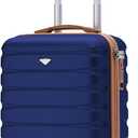 Flight Knight Carry On Suitcase 18x14x8" Hardside Built In TSA Lock & USB Port Lightweight Luggage Silent Double Spinner Wheels Maximum Underseat Carry-On Bag For American & United Approved Airlines