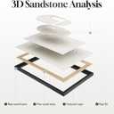 3D Textured Framed Abstract Wall Art, 3 Piece Modern Paintings Artwork for Walls, Black White Brown Geometric Sandstone Texture Pictures for Living Room Dining Room Bedroom Office Wall Decor 16x24 In