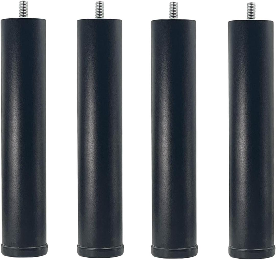 4 Pack Adjustable Furniture Legs Replacement M8 Thread Metal Furniture Legs 8 Inch Couch Legs Replacement Legs for Bed, Sofa, Cabinet(Black, 7.7-8.03 Inch)