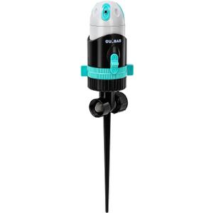 QUOBAS Sprinkler for Yard, 4 Spray Modes, 360 Adjustable Rotation, Heavy Duty Metal Spike with Built-in Filter, Water Diameter up to 50ft for Garden Plant, Flower Bed and Large Yard Area