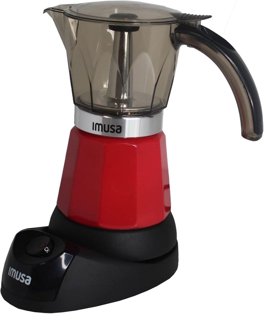IMUSA 6 or 3cup Electric Espresso Maker, Red