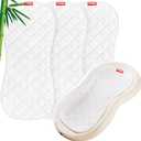 Moonsea Quilted Thicker Changing Pad Liner 3 Pack Waterproof, Fit for Changing Table Liners are Warm On a Baby's Back Non-Slip Design Reusable Pads Machine Washable, White