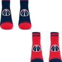 For Bare Feet NBA Unisex Front and Center 2 Pack Team Colors (Red, L)