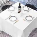 Surmente Square Tablecloth for Square or Round Tables 100% Polyester 85x85 Inch Table Cloth for Weddings, Banquets, or Restaurants (White)