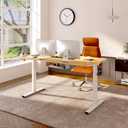 FLEXISPOT EN2 Whole-Piece Standing Desk with Clamp Power Strip, 48 x 30 Electric Stand Up Height Adjustable Desk with Cable Management (White Frame + 48" Maple Top, 2 Packages)