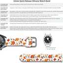 22mm Holiday Christmas Thanksgiving Watch Band Compatible with Samsung Galaxy Watch 46mm/Galaxy watch 3 45mm/Gear S3 Classic/Frontier Replacement Watch Strap (Autumn color White)