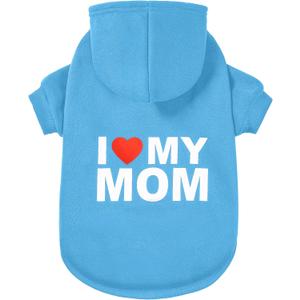 GreenJoy Dog Sweater Dog Hoodie Cold Weather Dog Coat Hooded Sweatshirt for Puppies,Cats, Small Medium Large Dogs (Blue(I Love My Mom), X-Large)