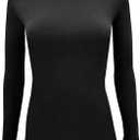 Natural Uniforms Women's Under Scrub Tee Crew Neck Long Sleeve T-Shirt (Medium, Black)