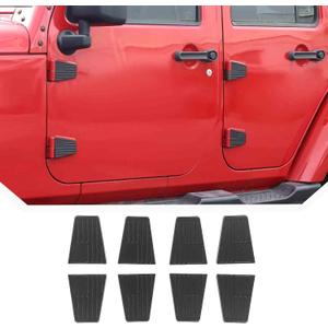 JeCar 8pcs American Flag Door Hinge Covers Protector for 2007-2018 Jeep Wrangler JK JKU 4-Door (Matte Black)