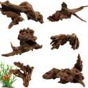 6PCS Natural Driftwood for Aquarium & Reptile Tank, 36 Inches Unique Wood Decor for Fish Tank, Turtles, Lizards, Snakes, Natural Driftwood for Home Decor