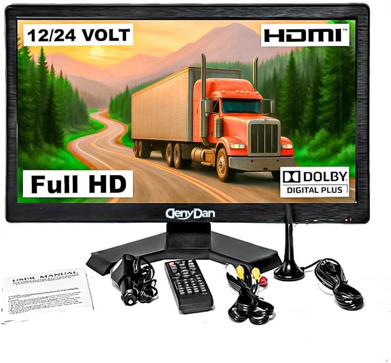 22-Inch Travel TV  Your Ultimate Portable Entertainment Hub for Car, RV, Camper, or Kitchen, Stunning Full HD Display, HDMI/USB Inputs, 12V/24V/110V Power, Ideal for Relaxing Anywhere