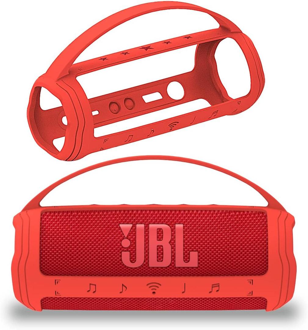 JCHPINE Silicone Cover Case for JBL Flip 6 Portable Bluetooth Speaker, Protective Carrying Holder for JBL Flip 6 Speaker Accessories (Red Case)
