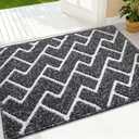 OLANLY Front Door Mat, Non-Slip Rubber Backing, Dirt Resistant and Absorbent, Washable, Easy to Clean Low-Profile Indoor Doormat for Back Door, Entryway, Inside Entrance, 36x24, Black
