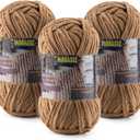 Baby Blanket Yarn for Crocheting - Soft Velvet Fluffy Chenille Yarn for Knitting Amigurumi Making Scarves, Doll - 100g/3.5oz 131 Yards Thick Plush Yarns (3, Coffee Brown)