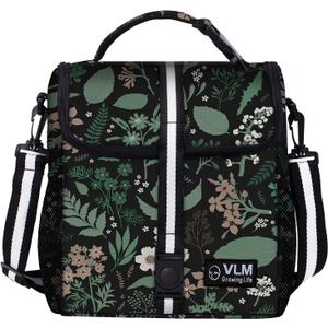 VLM Lunch Box for Women, Insulated Lunch Bag Women with Adjustable Shoulder Strap, Cute Lunch Tote Bag for Work,Picnic,Camping (Medium, Green Floral)