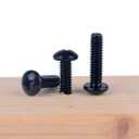 #10-24 x 3/4" Pan Head Machine Screws, Phillips Drive, Full Thread, 304 Stainless Steel 18-8, Black Coated Finish, 40 PCS