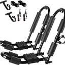 FORWODE Premium Kayak Roof Rack, 1 Pair J-Bar Roof Rack, Folding Adjustable Rack, Weight 80 LBS Heavy Duty Kayak Roof Carrier 1 Kayak, Canoe, SUV, Surfboard on SUV, Car and Truck Crossbar